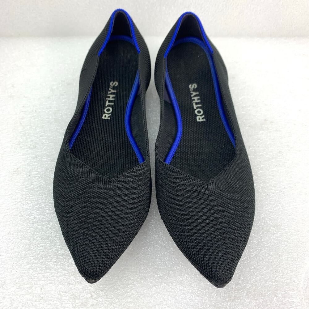 ROTHY's Black Solid "The Point" Flat and Loafer Shoes - Women's 8